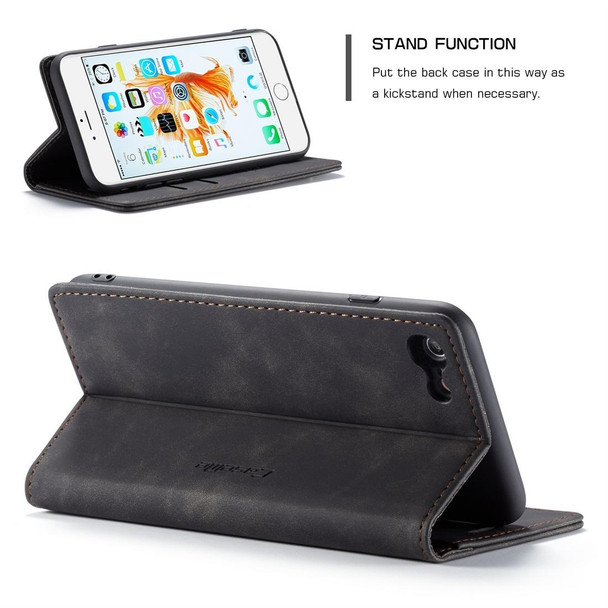 CaseMe-013 Multifunctional Retro Frosted Horizontal Flip Leatherette Case for iPhone 6 Plus / 6s Plus, with Card Slot & Holder & Wallet(Black)