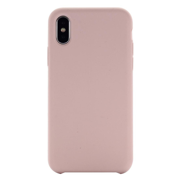 Four Corners Full Coverage Liquid Silicone Protective Case Back Cover for  iPhone XS Max  6.5 inch(Light Pink)