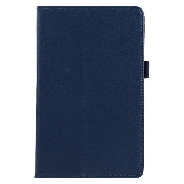 Lenovo Tab M8 Litchi Texture Solid Color Horizontal Flip Leather Case with Holder & Pen Slot(Dark Blue)