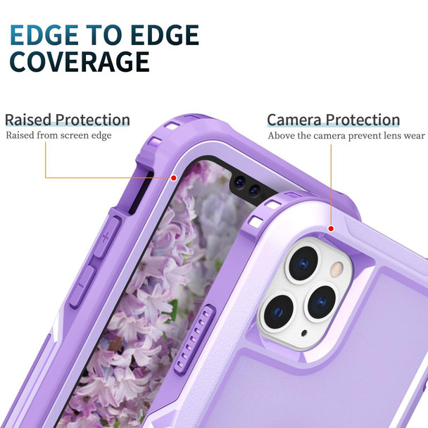 3 in 1 PC + TPU Phone Case with Ring Holder - iPhone 11 Pro Max(Purple)