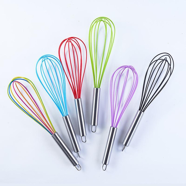 10 PCS Silicone Egg Beater Home Egg Mixer Kitchen Gadgets Cream Baking Tools, Colour: 8 inch Black