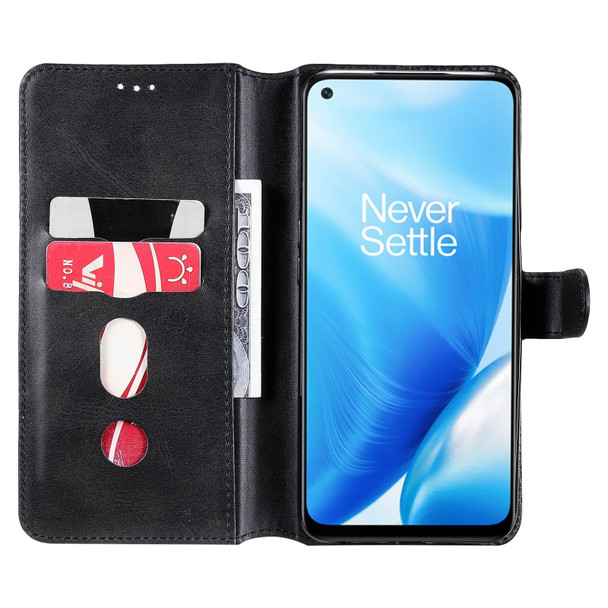 Classic Calf Texture PU + TPU Horizontal Flip Leatherette Case with Holder & Card Slots & Wallet - OnePlus N200 5G(Black)