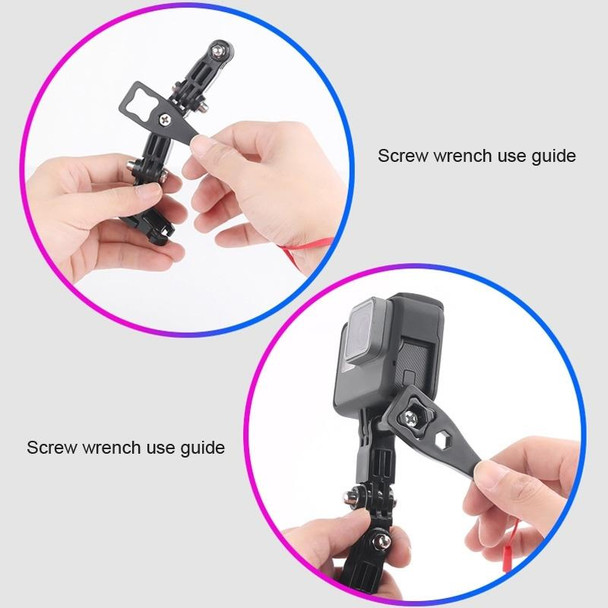 2 Set Cycling Helmet Adhesive Multi-Joint Arm Fixed Mount Set for DJI Osmo Action, GoPro HERO9 Black / HERO8 Black /7 /6 /5 /5 Session /4 Session /4 /3+ /3 /2 /1, Xiaoyi and Other Action Cameras Top