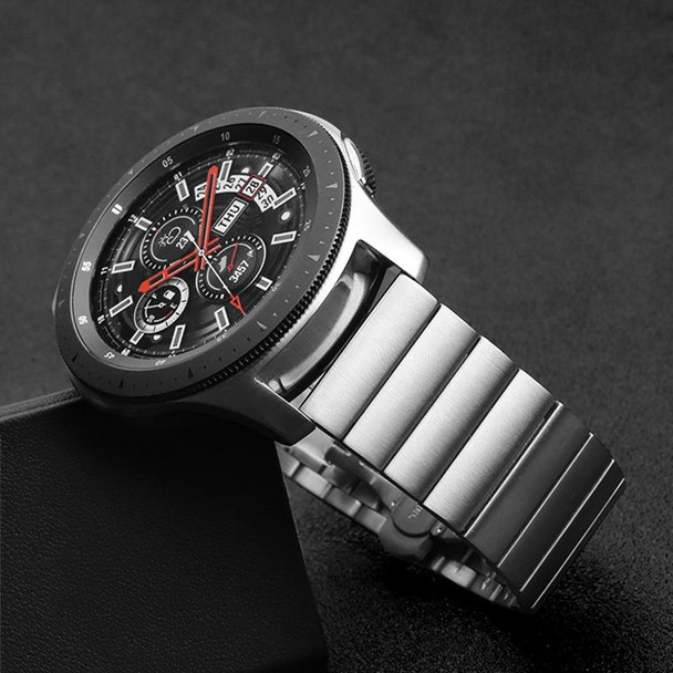 22mm - Samsung Smart Watch One-bead Steel Butterfly Buckle Watch Band(Silver)