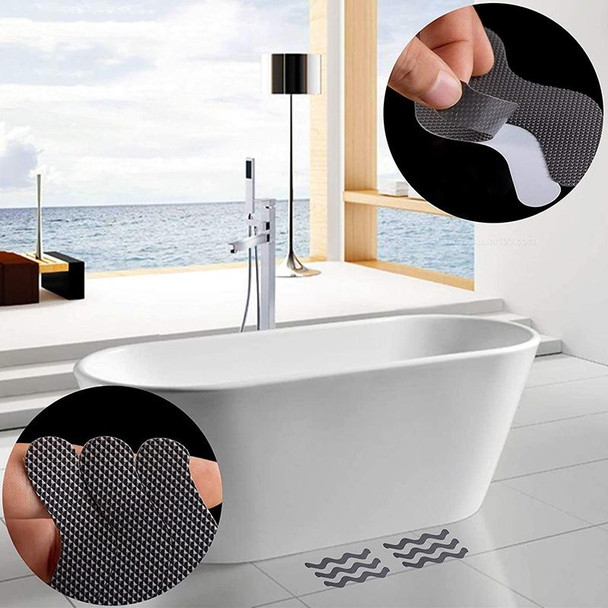 48 PCS Wavy Shaped Safety Bathtub Non-Slip Sticker, Specification:  1.3 x 18cm(Transparent)