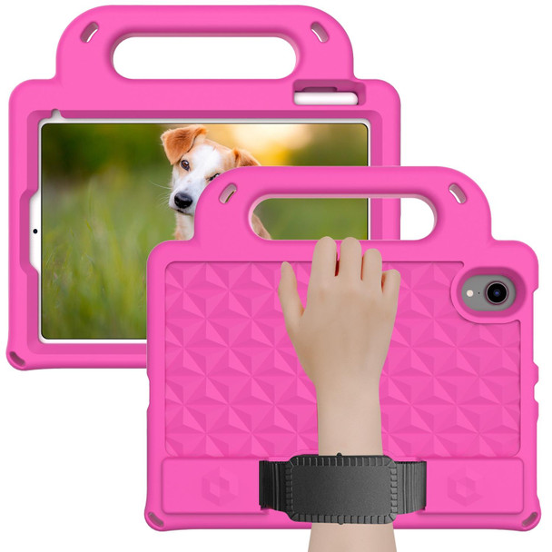 iPad mini 6 Diamond Series EVA Anti-Fall Shockproof Sleeve Protective Shell Tablet Case with Holder & Strap(Rose Red)