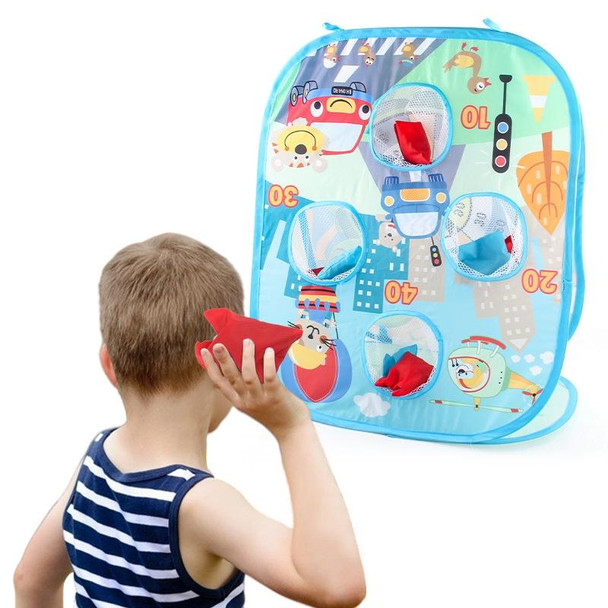 2 In 1 Indoor Children Folding Throwing Sandbags Board Toy(Blue)