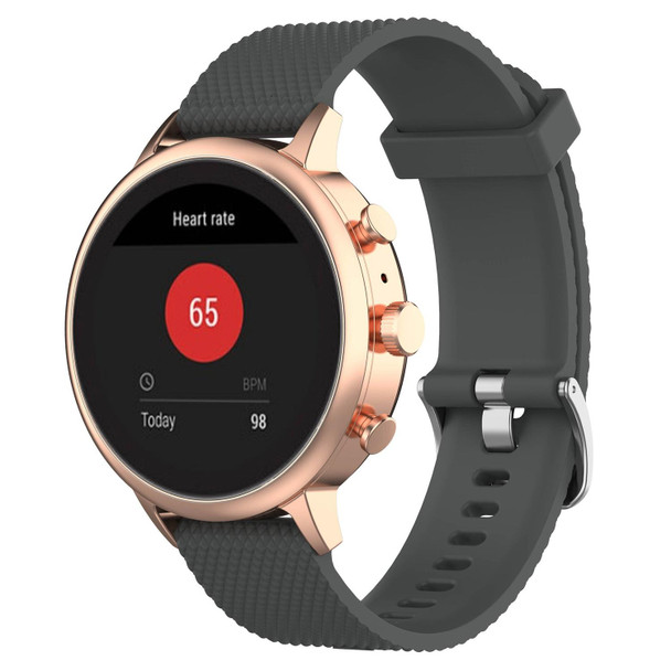 18mm Texture Silicone Wrist Strap Watch Band for Fossil Female Sport / Charter HR / Gen 4 Q Venture HR (Grey)