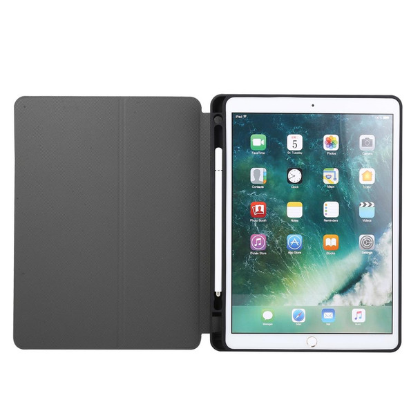 iPad 9.7 (2018) / (2017) Electric Pressed Texture Horizontal Flip Leather Case with Holder & Pen Slot(Navy Blue)