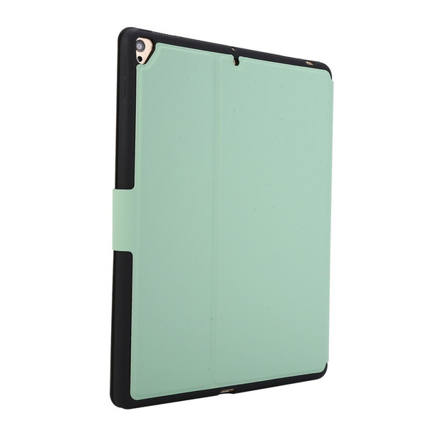 iPad 9.7 (2018) / (2017) Electric Pressed Texture Horizontal Flip Leather Case with Holder & Pen Slot(Mint Green)