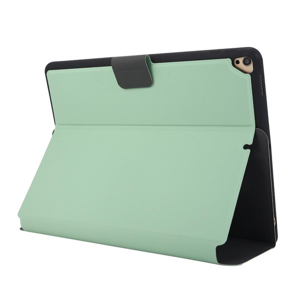 iPad 9.7 (2018) / (2017) Electric Pressed Texture Horizontal Flip Leather Case with Holder & Pen Slot(Mint Green)