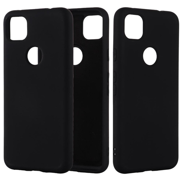 Google Pixel 4a Pure Color Liquid Silicone Shockproof Full Coverage Case(Black)