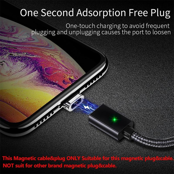 2 PCS ESSAGER Smartphone Fast Charging and Data Transmission Magnetic Cable with 8 Pin Magnetic Head, Cable Length: 1m(Black)