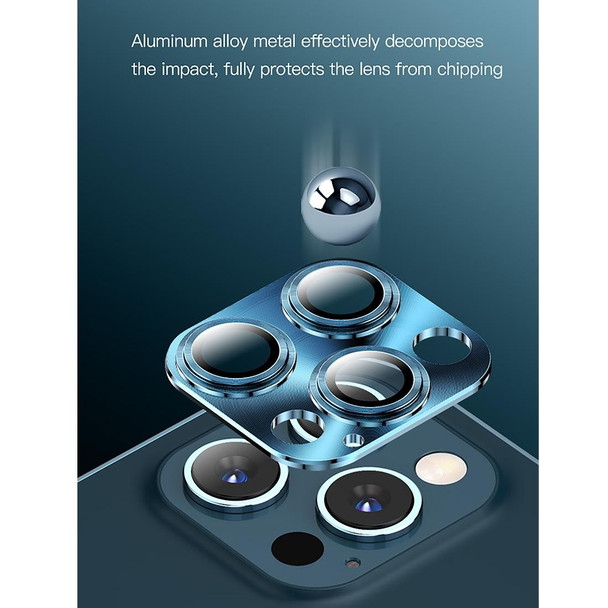 TOTUDESIGN AB-065 Armor Series Aluminum Alloy + Tempered Glass Integrated Lens Film - iPhone 12 Pro(Silver)