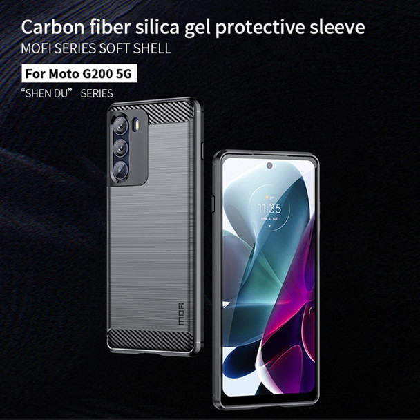 Motorola Moto G200 5G / Edge S30 MOFI Gentleness Brushed Carbon Fiber Soft TPU Case(Black)