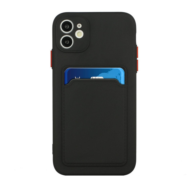 Card Slot Design Shockproof TPU Protective Case - iPhone 11(Black)