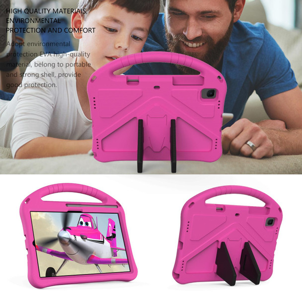 Galaxy Tab A7 10.4 (2020) T500 EVA Flat Anti Falling Protective Case Shell with Holder(Rosered)