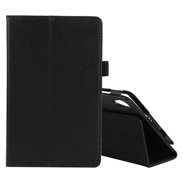 Lenovo Tab M8 Litchi Texture Solid Color Horizontal Flip Leather Case with Holder & Pen Slot(Black)