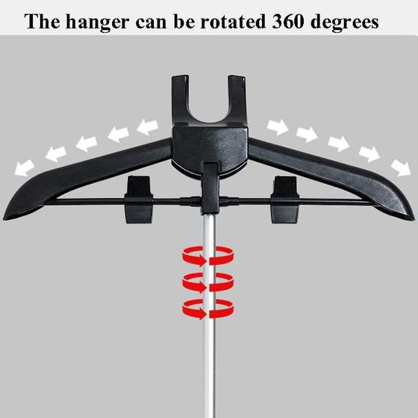 1.6m 3 in 1 Hanging Ironing Bracket Hanger Telescopic Metal Rod Mount(Black Hanger)