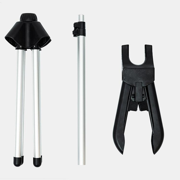 1.6m 3 in 1 Hanging Ironing Bracket Hanger Telescopic Metal Rod Mount(Black Hanger)