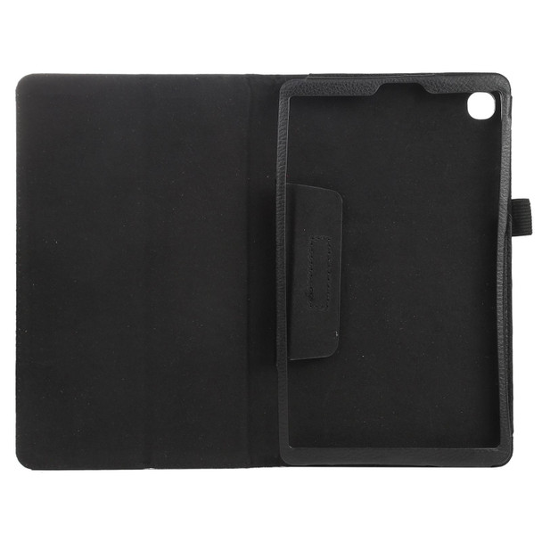 Samsung Galaxy Tab A7 Lite T220 / T225 Litchi Texture Solid Color Horizontal Flip Leather Case with Holder & Pen Slot(Black)