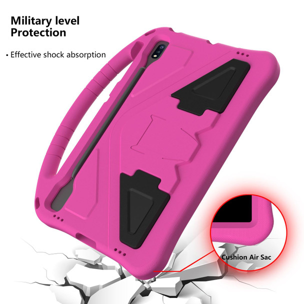Samsung Galaxy S7 FE T730 / T736 EVA Flat Anti Falling Protective Case Shell with Holder(RoseRed)