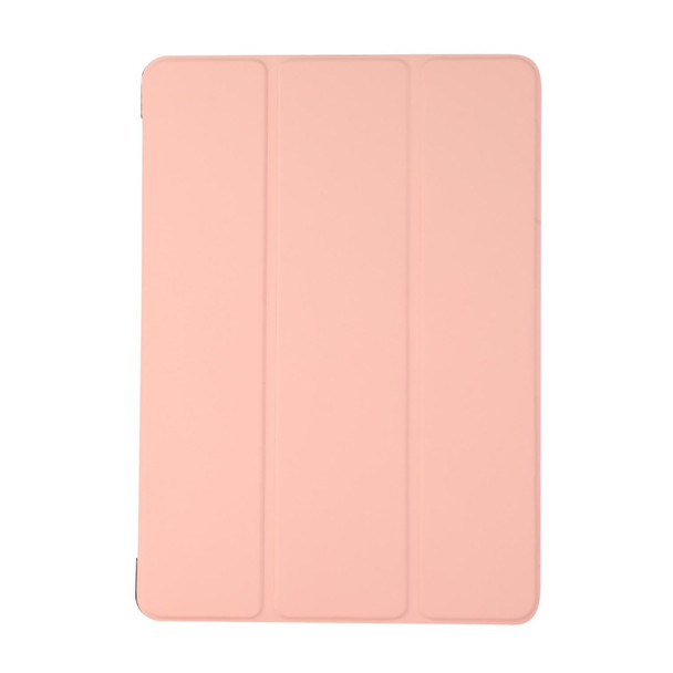 3-folding Skin Texture Horizontal Flip TPU + PU Leatherette Case with Holder - iPad 9.7 (2018) / 9.7 (2017) / air / air2(Pink)