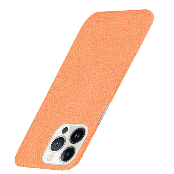 Crocodile PU + PC Phone Case - iPhone 13 Pro Max(Orange)