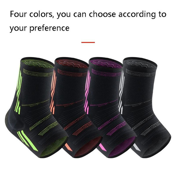 2 PCS Anti-Sprain Silicone Ankle Support Basketball Football Hiking Fitness Sports Protective Gear, Size: L (Black Gray)