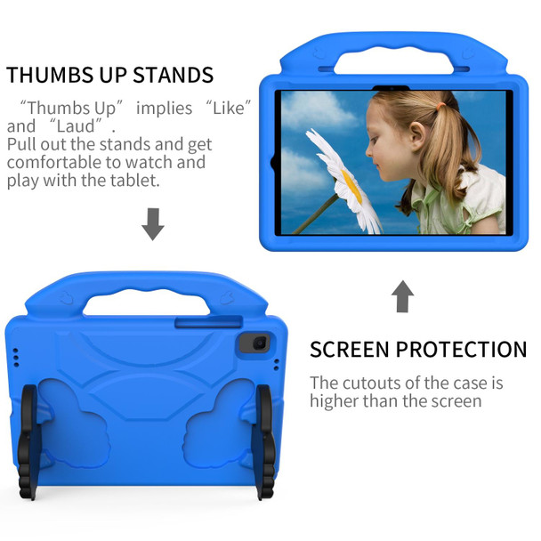 Samsung Galaxy Tab A8 10.5 2021 X200 / X205 Thumb Bracket EVA Shockproof Tablet Case(Blue)