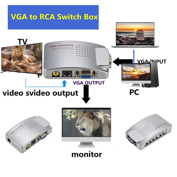 PC Converter Box VGA to AV Converter Video Switch Box