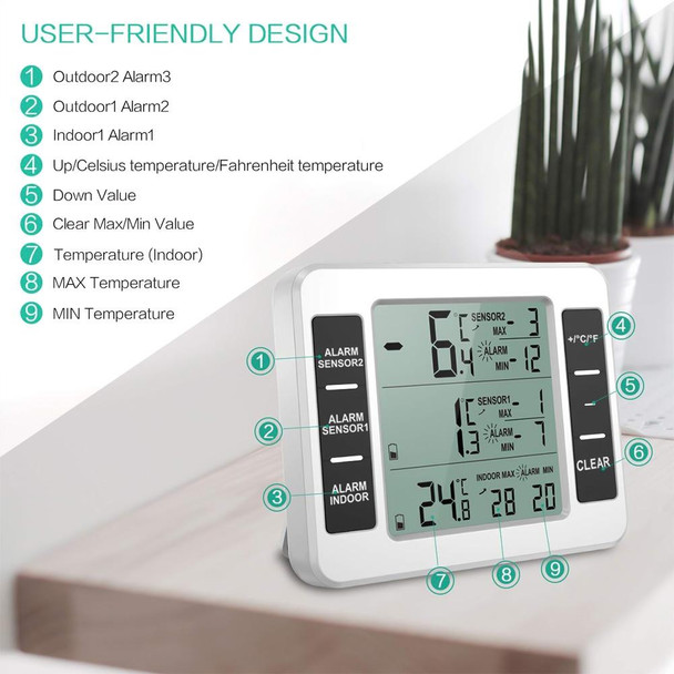 SN010 Wireless Indoor Outdoor High-Precision Thermometer Electronic Refrigerator Thermometers(One to One)