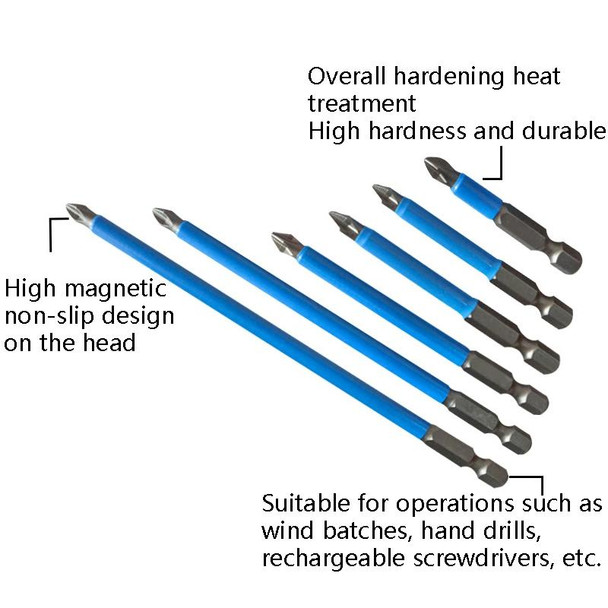 2 Sets 7 PCS PH2 Strong Magnetic Hand Drill Screwdriver Mouth Anti-Slip Screwdriver Bit