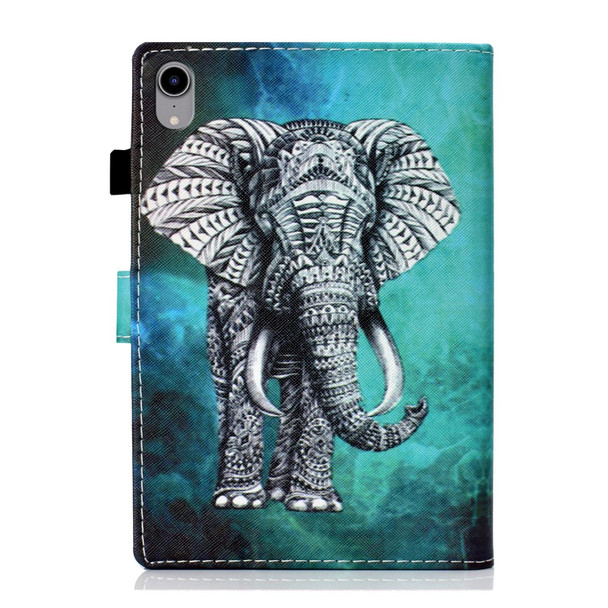 Coloured Drawing Horizontal Flip Leatherette Tablet Case with Holder & Card Slot & Sleep / Wake-up Function - iPad mini 6(Elephant)