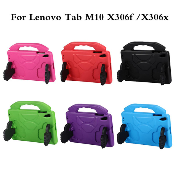 Lenovo Tab M10 HD 2nd Gen TB-X306X/F/N 2020 EVA Shockproof Tablet Case with Thumb Bracket(Purple)
