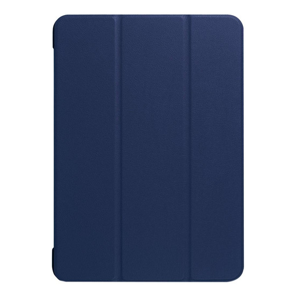 iPad 9.7 (2018) & iPad 9.7 (2017) Custer Texture Horizontal Flip Leather Case with Three-folding Holder & Sleep / Wake-up Function(Dark Blue)