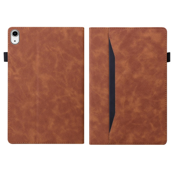 Business Shockproof Horizontal Flip Leatherette Tablet Case with Holder & Card Slots & Photo Frame & Pen Slot - iPad mini 6(Brown)