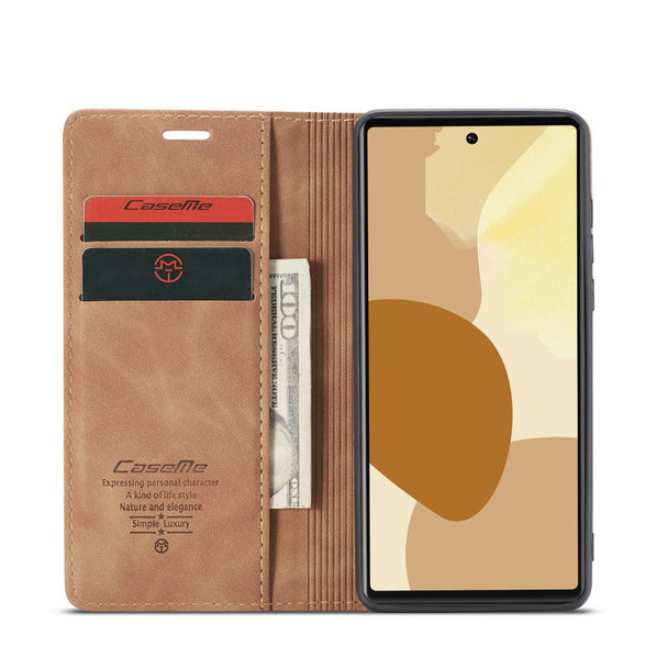 Google Pixel 6 Pro CaseMe 013 Multifunctional Horizontal Flip Leather Phone Case with Card Slot & Holder & Wallet(Brown)