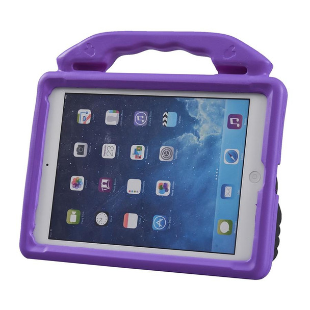 Shockproof EVA Thumb Bumper Case with Handle & Holder for iPad 9.7(Purple)