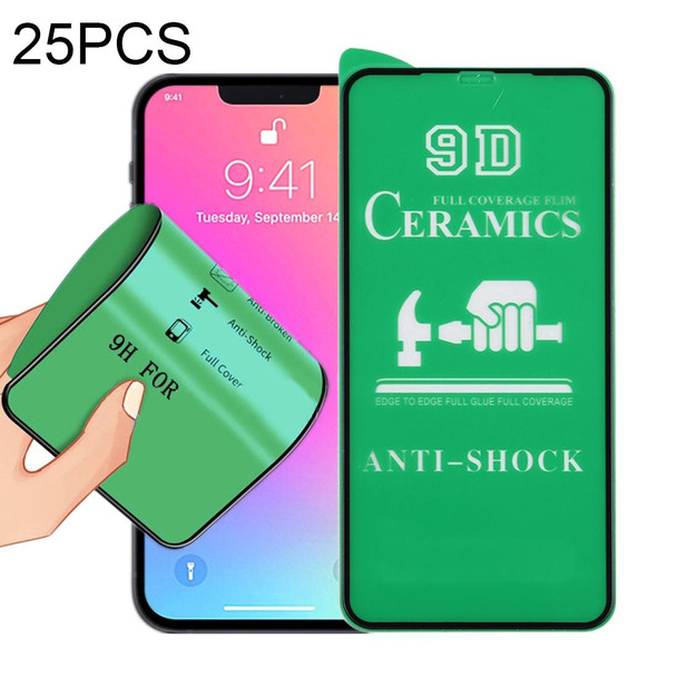 25 PCS 9D Full Screen Full Glue Ceramic Film - iPhone 13 / 13 Pro