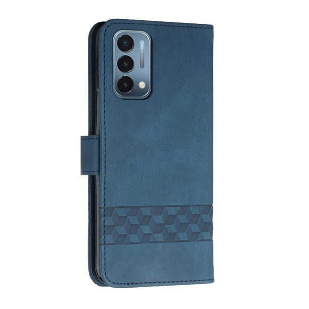 Cubic Skin Feel Flip Leatherette Phone Case - OnePlus Nord N200 5G(Blue)