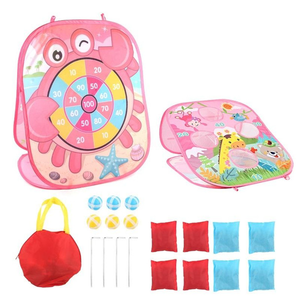 2 In 1 Indoor Children Folding Throwing Sandbags Board Toy(Pink)