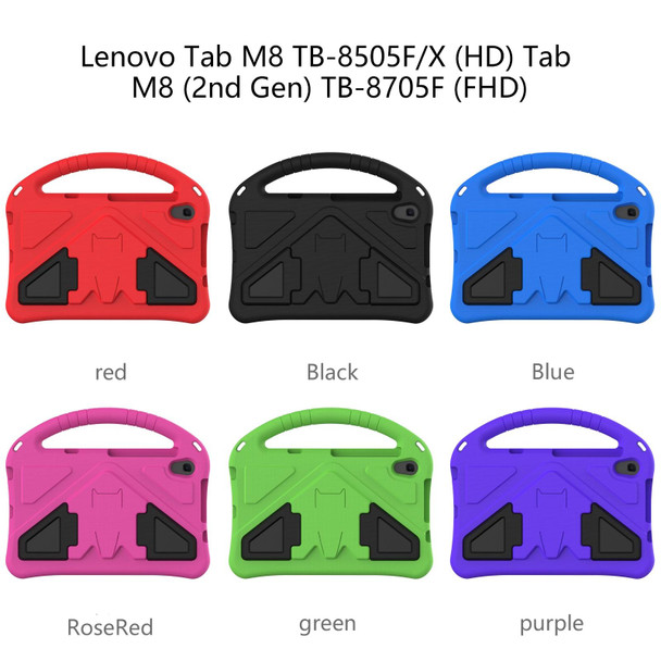 Lenovo Tab M8 TB-8505F/X(HD)/8705 EVA Flat Anti Falling Protective Case Shell with Holder(Blue)