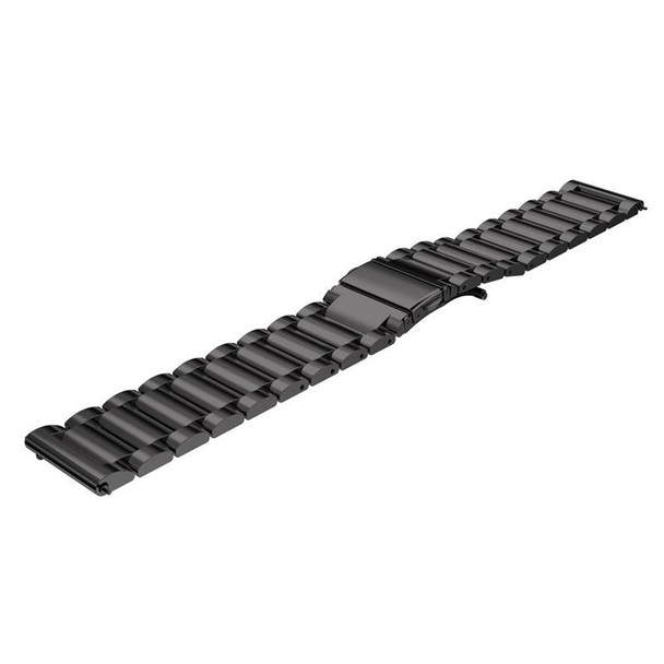 20mm Three Flat Buckle Stainless Steel Replacement Watchband for Samsung Galaxy Watch Active 2 / Amazfit GTS 2(Black)