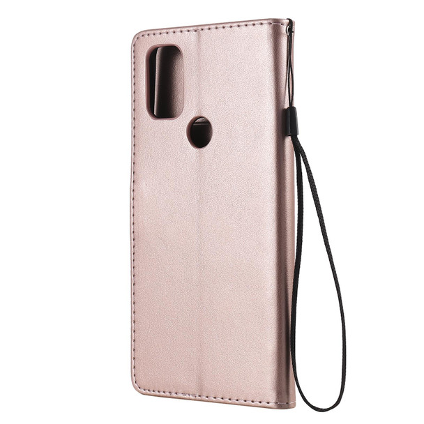 OnePlus Nord N10 5G Cat Bee Embossing Pattern Shockproof Horizontal Flip Leather Case with Holder & Card Slots & Wallet(Rose Gold)