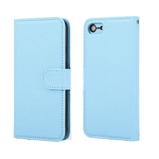 Cross Texture Detachable Leatherette Phone Case - iPhone SE 2022 / SE 2020 / 8 / 7(Blue)