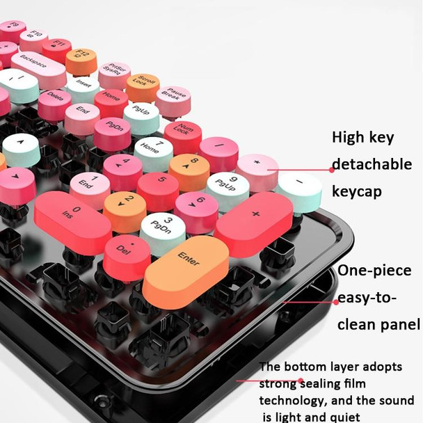 Mofii Sweet Wireless Keyboard And Mouse Set Girls Punk Keyboard Office Set, Colour: Green Mixed Version