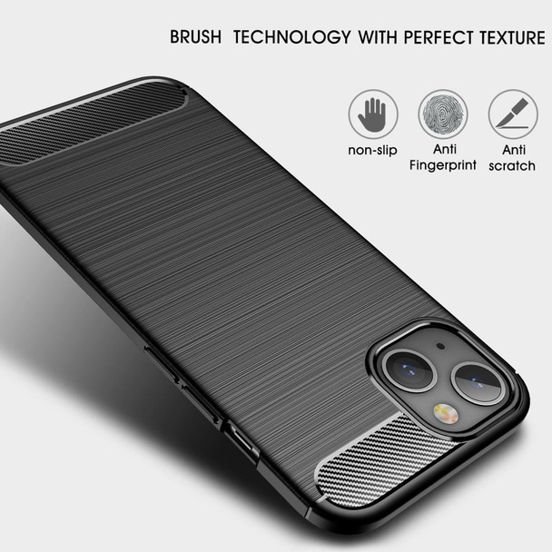 Brushed Texture Carbon Fiber TPU Case - iPhone 13 mini(Black)