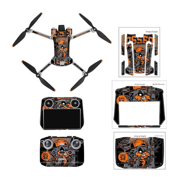 Sunnylife Drone+Remote Control Protective Sticker - DJI Mini 3 Pro Standard  Version(Irimitent Eagle )