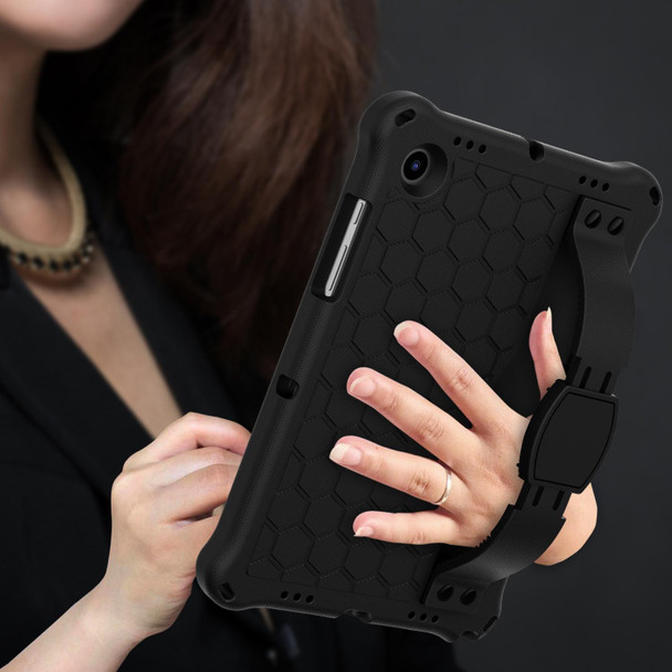 Galaxy Tab A8 10.5 2021 X200/X205 Honeycomb EVA+PC Tablet Case with Strap(Black+Black)